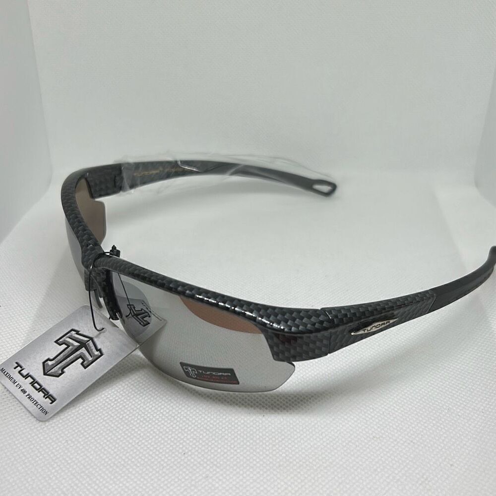 Tundra Mens Semi Rimless Mirrored Wrap Sunglasses